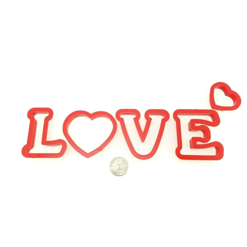 Cookie Cutters Valentine's Day LOVE Spelled Out